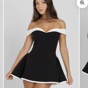 LEAU Ramona Contrast Corset Babydoll Mini Dress Sz.M NWT